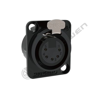 Black IP40 Indoor Audio Cable Plug with 5-Pin XLR Female Connector 3.5mm Gold Connector Shell Plating High Quality Connectors