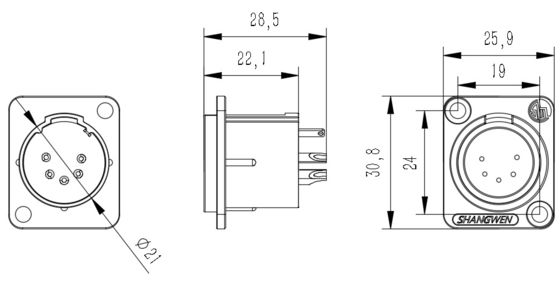 5-Pin XLR Male Audio Connector IP40 Zinc Alloy Shell in Gold Indoor Microphone Audio Cable Plug in Black Silver XLR 5 pole
