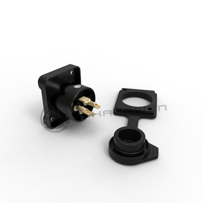 High Quality Black Outdoor Waterproof Ip65 Male Socket Audio XLR Connector 3 Pin