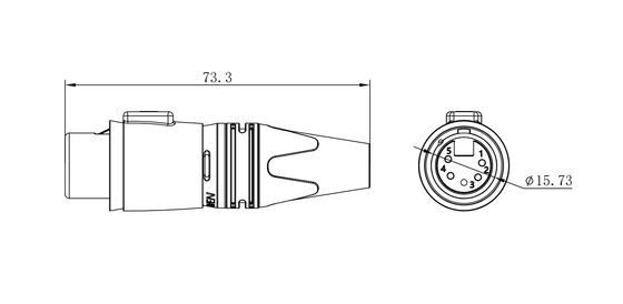 Outdoor Waterproof 3 Pin XLR Plug Male  Alloy Material DMX  Audio Wire Connector Copper for Power
