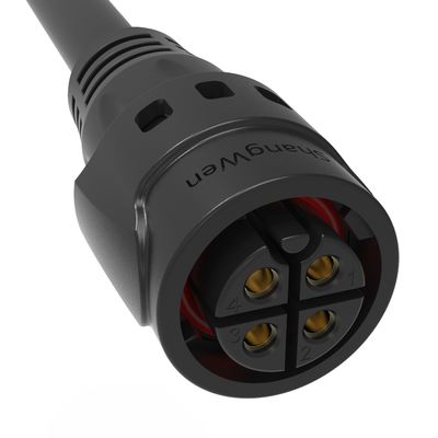 M19 Series Push-pull Self-locking Black Connection Industrial 4 Pin Female Male Plug Power  Connector