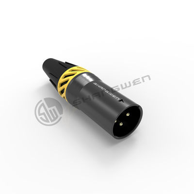 Connettore XLR di piccola potenza nero connessione impermeabile IP65 connessione 3 pin maschile