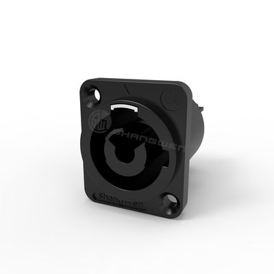 Ip65 3 pin Femminile connettore di alimentazione impermeabile nero uscita Powercon esterno