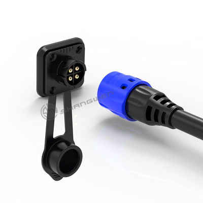 Saldatura 4pin M19 connettore sovramoltiplicato blu Nylon PA66 Aluminium alloy Shell