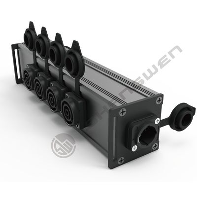 6 Canale TR fuori connettori XLR Powercon Power Coupler Distribuzione Output Box con materiale di alloggiamento in plastica