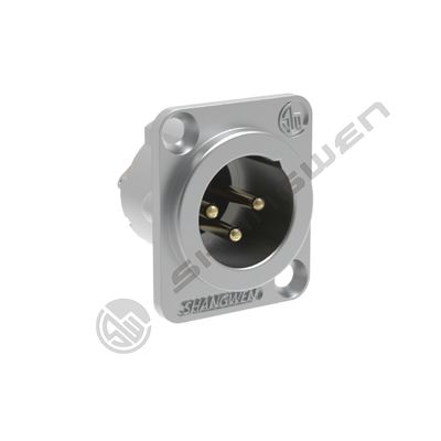 Connettore audio XLR Mini D-Type a 3 pin, presa maschio, guscio in lega di zinco, jack per montaggio a pannello per altoparlanti audio, microfono XLR femmina
