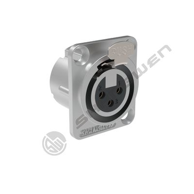 Adattatore convertitore per microfono da pannello con connettore XLR femmina a 3 pin placcato argento da 10 A impermeabile per interni per altoparlanti audio