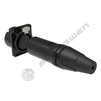 Spina per cavo audio da interno IP40, connettore femmina XLR a 7 pin con guscio placcato oro da 3,5 mm e alta durata