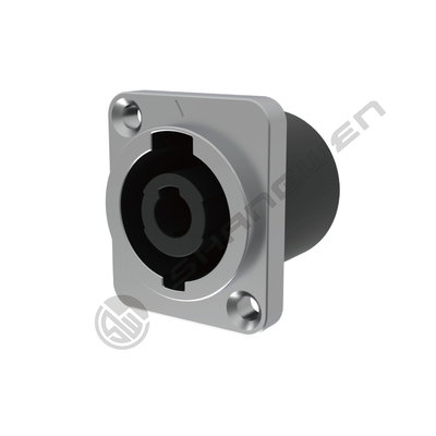 Connettore maschio a 4 pin per elettronica audio video IP40 impermeabile estremamente robusto altoparlante spina argento metallo ottone lega