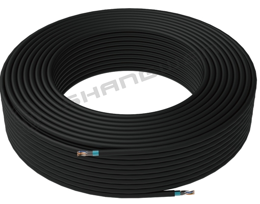 Cable di rete FTP di rame nudo nero Cat5E 24AWG 26AWG Cable di rete Ethernet Cat5e 305M Shielded Stranded 24AWG 305M Cable di rete FTP