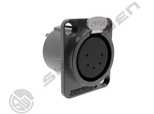 IP40 Indoor Audio Cable Plug 5-Pin XLR Female Socket Connector with 3.5mm Gold Conductor XLR-5P Female 5 Pin Panel-mount Socket