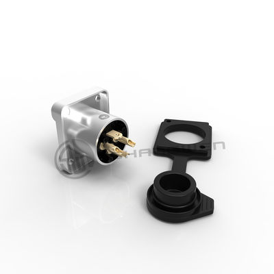 Outdoor Dustproof Ip65 Waterproof D Type Male Socket 3 Pin XLR Audio Connector