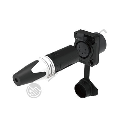 5 Pin Panel Mount XLR Socket Connector Outdoor Audio Waterproof Rubber Jacket Female Jack for Power Application