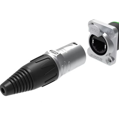 Indoor/Outdoor Use 5-7mm Cable Diameter Ethernet Connectors 8 Pin Rj45 Waterproof Female Chassis Connector IP44 Panel Connectors